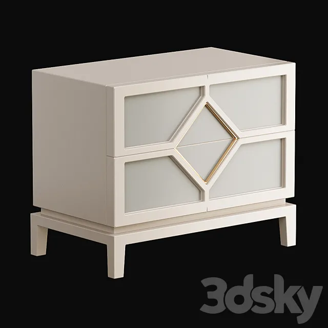 Diamond Bedside Table Frato Interiors 3D Model