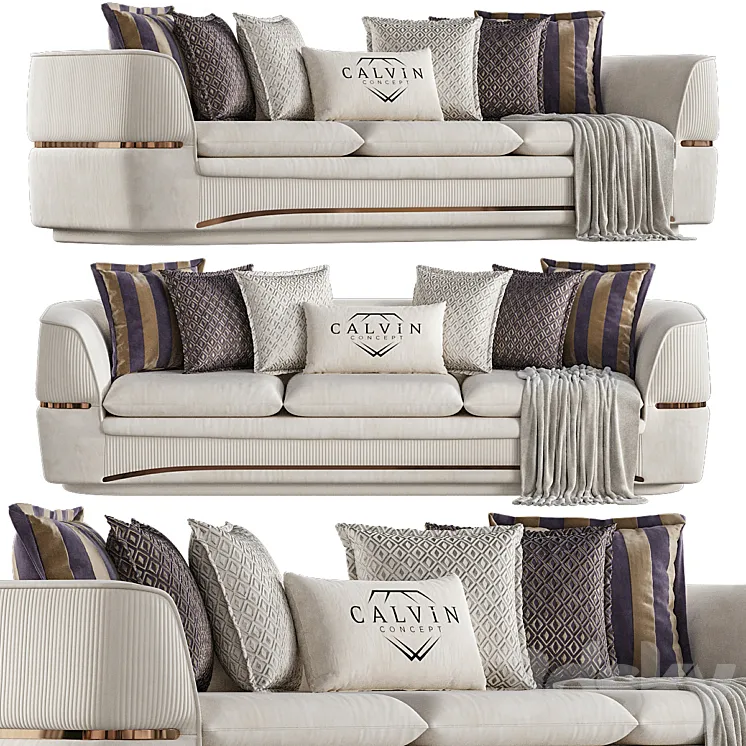 Diamond Sofa Set 3D Model Free