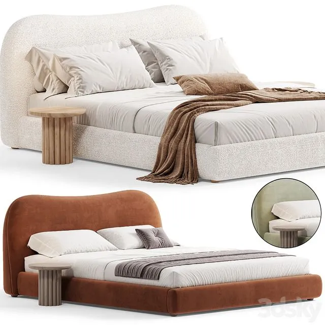 Diana White Bouble Queen Bed By CB2 3D Model