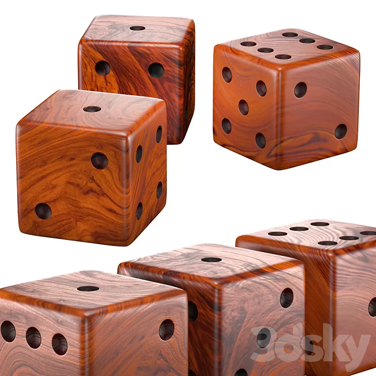 Dice side table 3D Model