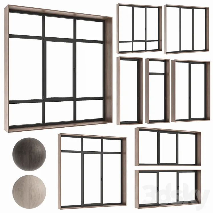 different windows 3D Model Free