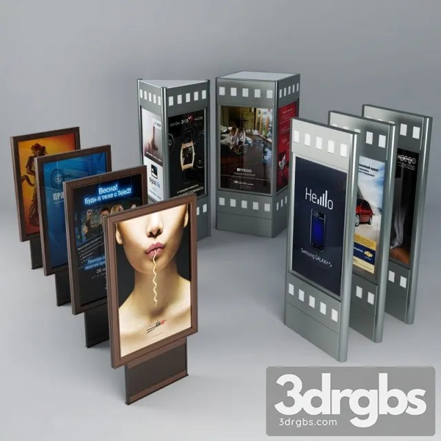 Digital Advertising Screen 3D Model Free