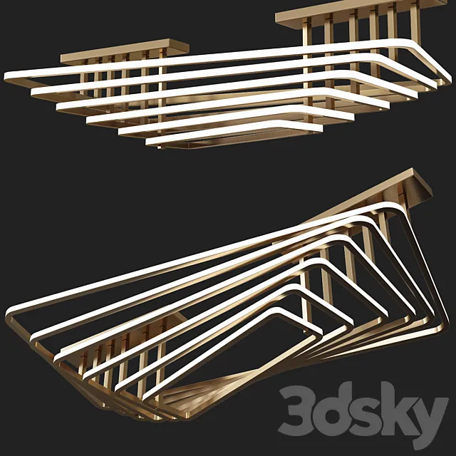 Dilan - Modern LED Twist Layer Ceiling Light 3DModel