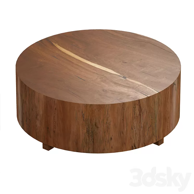 Dillon Natural Yukas Round Wood Coffee Table (Crate and Barrel) 3D Model