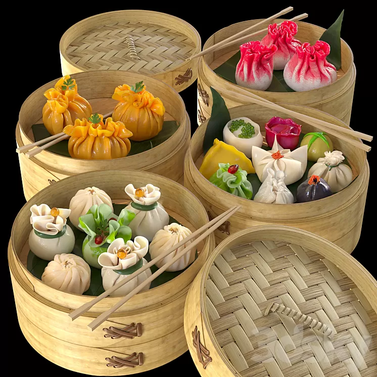 Dim Sum / Dum Sam / Chinese dumplings 3D Model