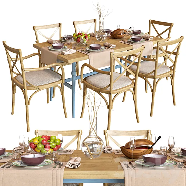 DINETTE WOODEN PROVENCE 3DModel