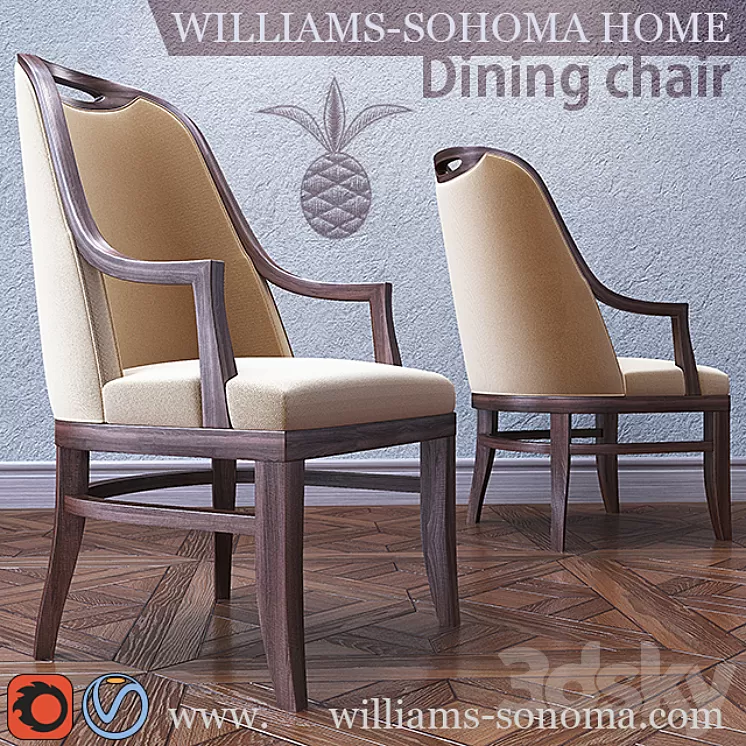 Dining chair arm 3D Model