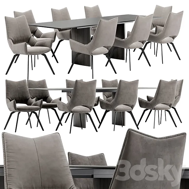 Dining chair BC1241 and table Meteor 180 Free Download
