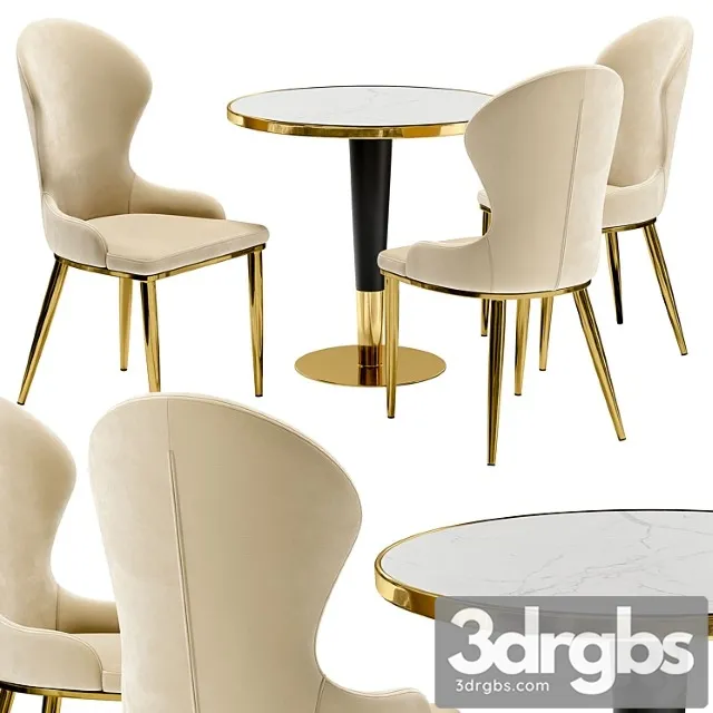 Dining chair constance and table madrid 2 3D Model Free