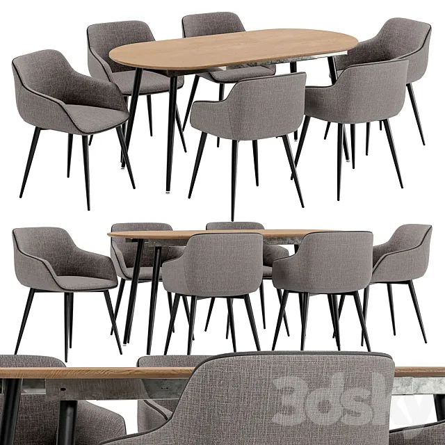 Dining chair IMR-624593 and table Colorado 3D Model