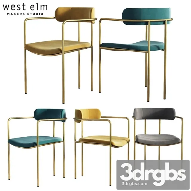 Dining chair lenox west elm 2 3D Model Free