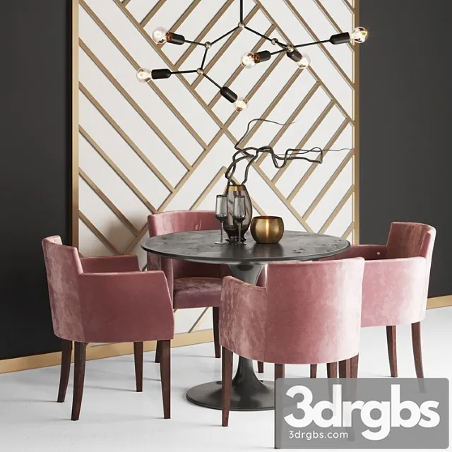 Dining group 2 2 3D Model Free
