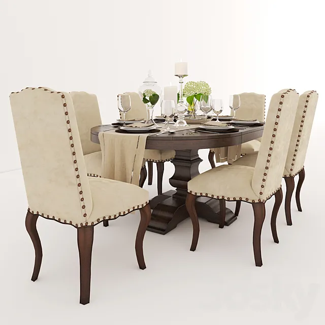 dining group from Pottery Barn 3D Model