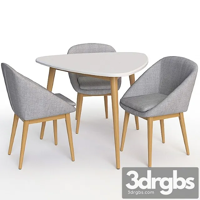 Dining group jimi la redoute. table + chair 2 3D Model Free