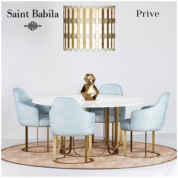 Dining group Prive SAINT BABILA 3D Model