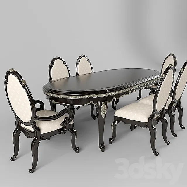 Dining Lavelle - Dark Truffle 3DModel