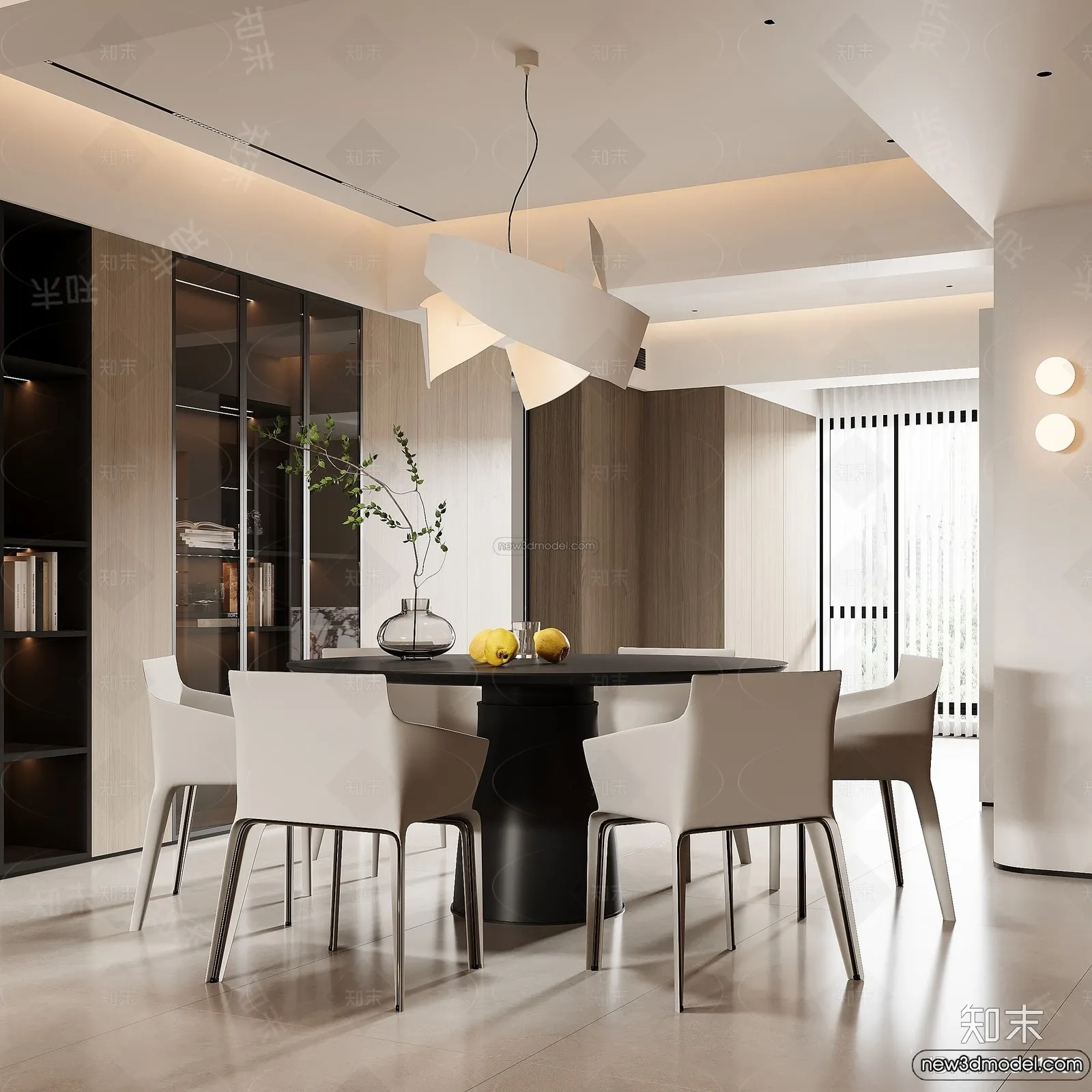 Dining Room - 3D Interior Scene - Italian Style - 004