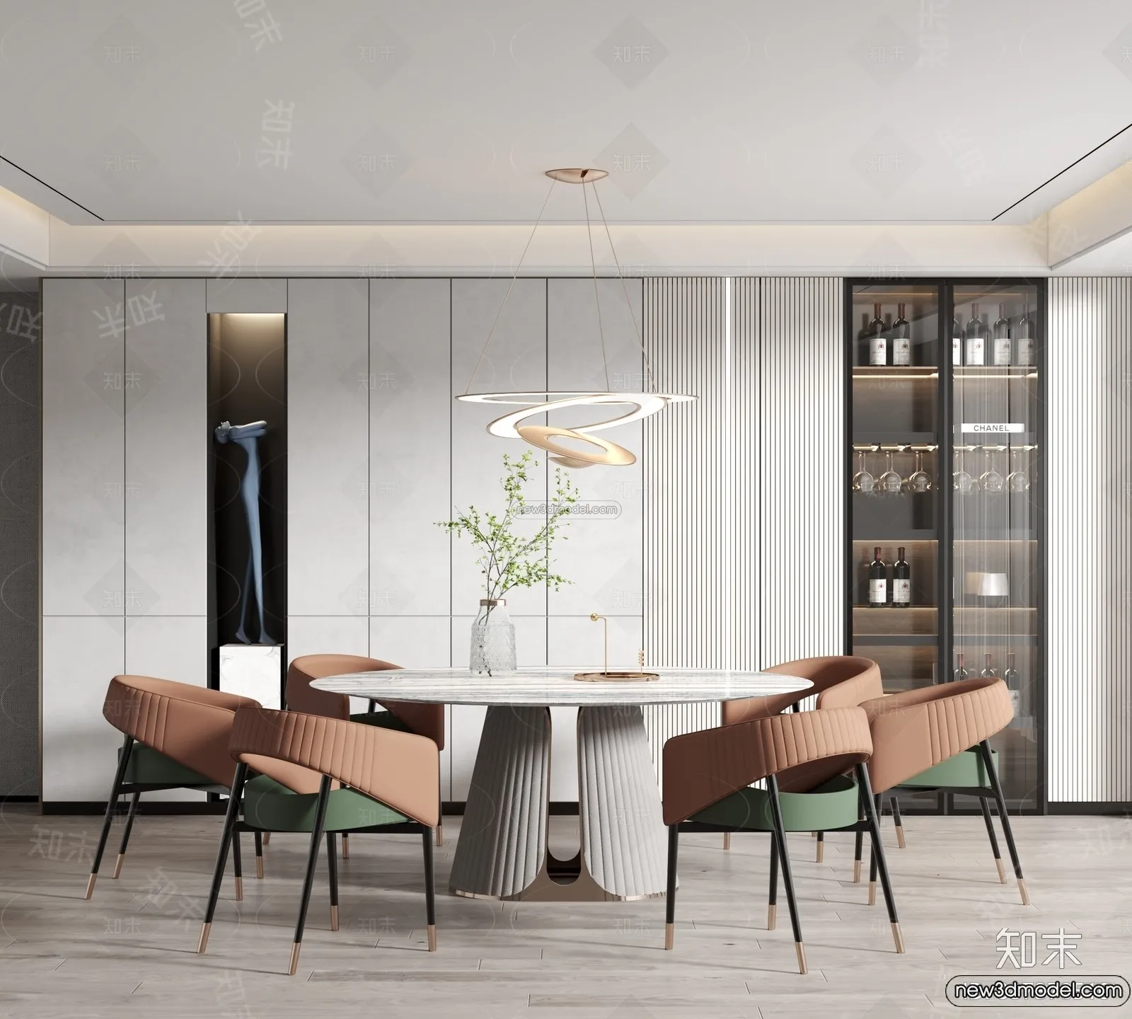 Dining Room - 3D Interior Scene - Italian Style - 005