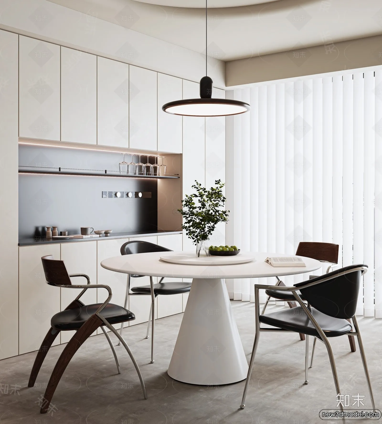 Dining Room - 3D Interior Scene - Italian Style - 027