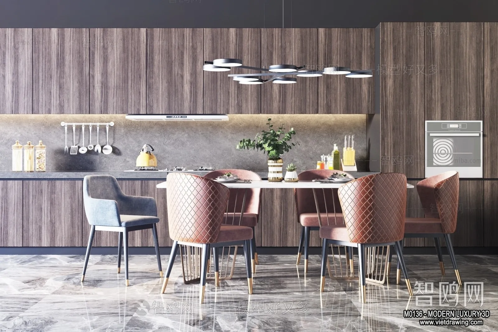 Dining Room - 3D Interior Scene - Luxury Style - 001