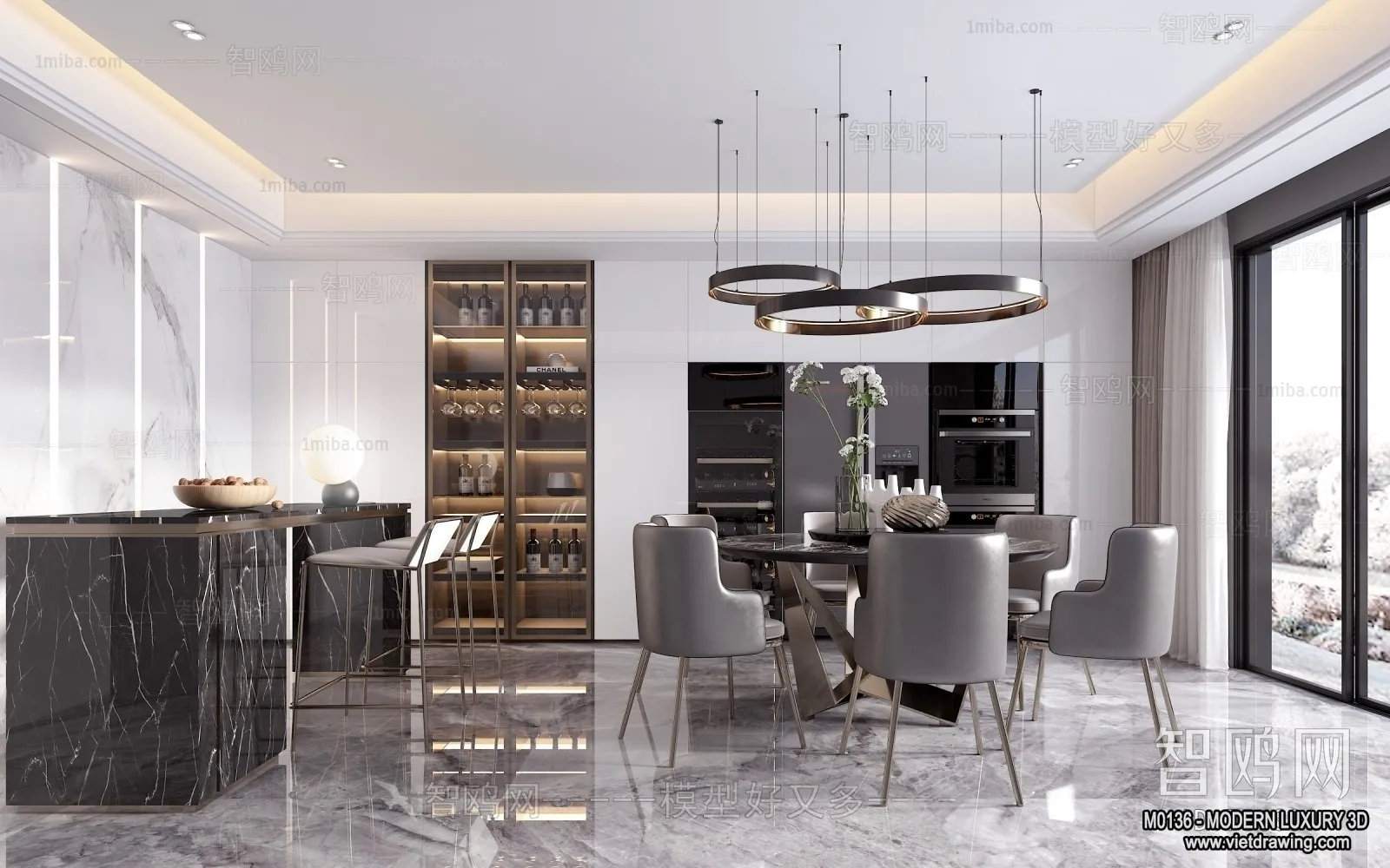 Dining Room - 3D Interior Scene - Luxury Style - 006