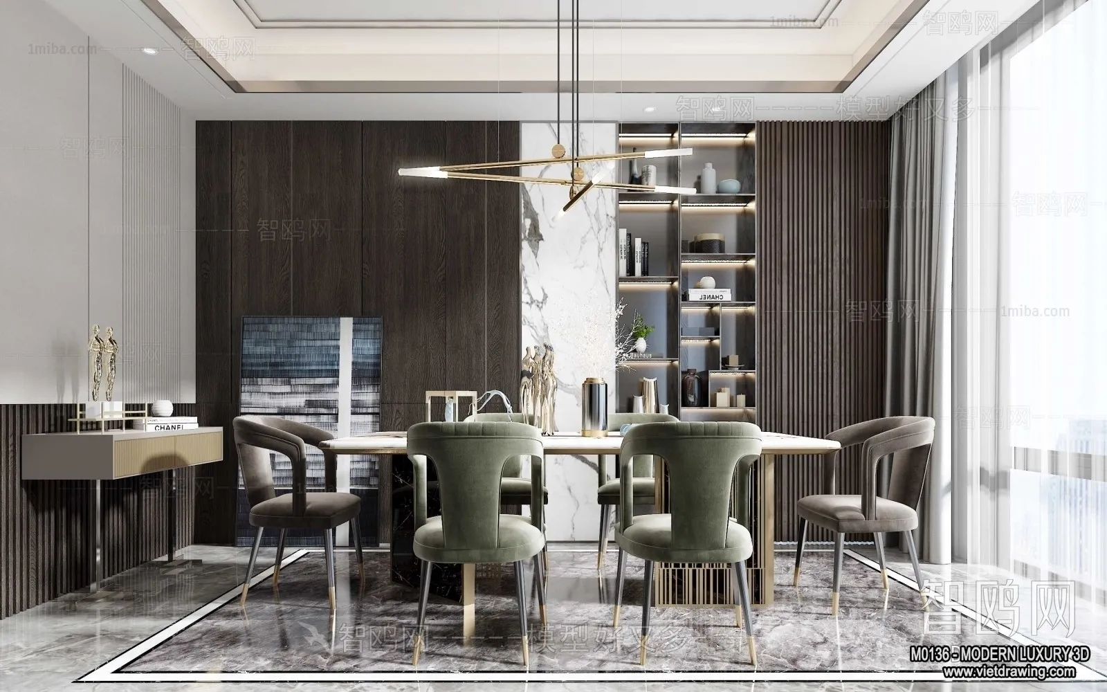 Dining Room - 3D Interior Scene - Luxury Style - 007