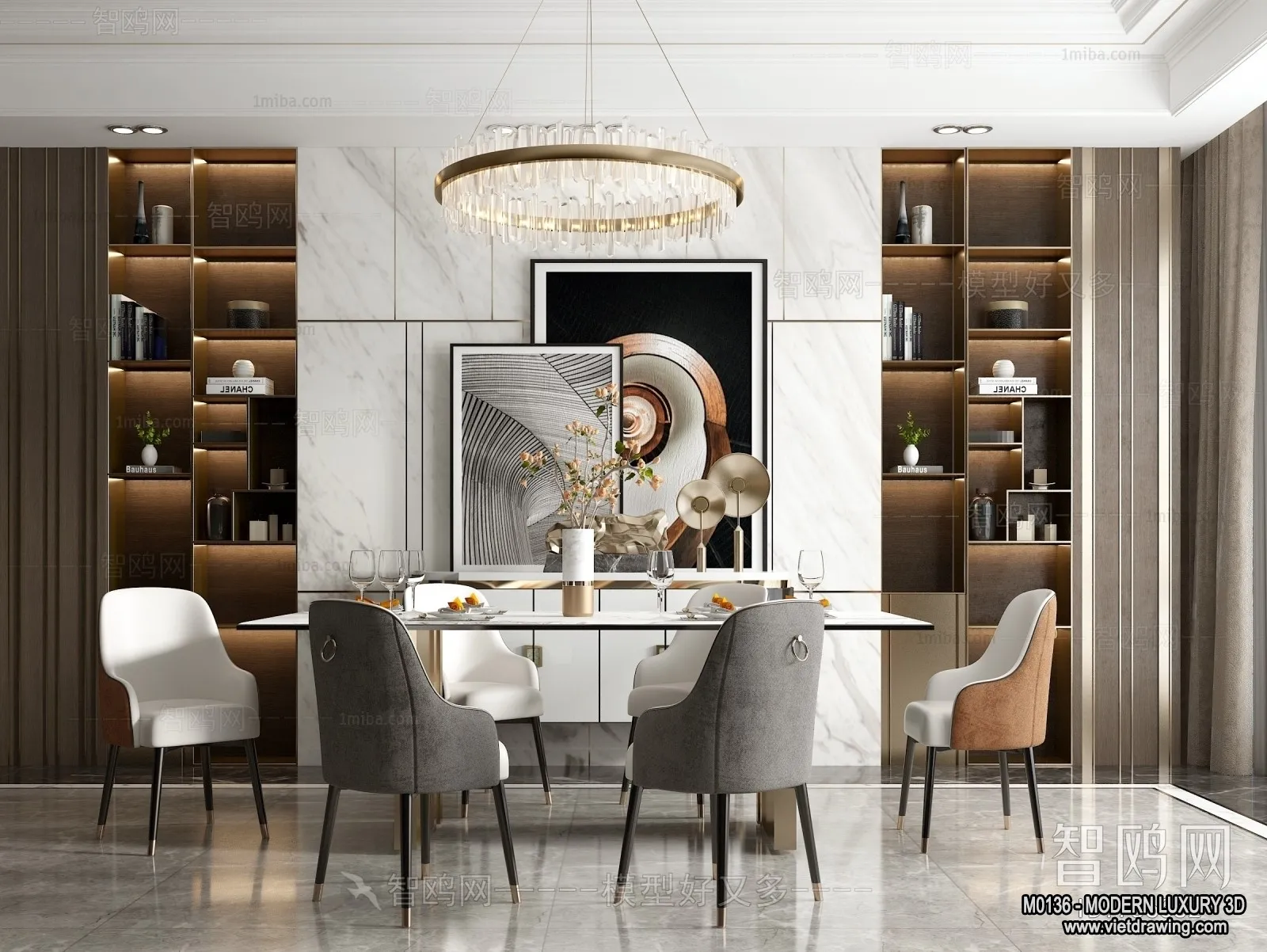 Dining Room - 3D Interior Scene - Luxury Style - 013