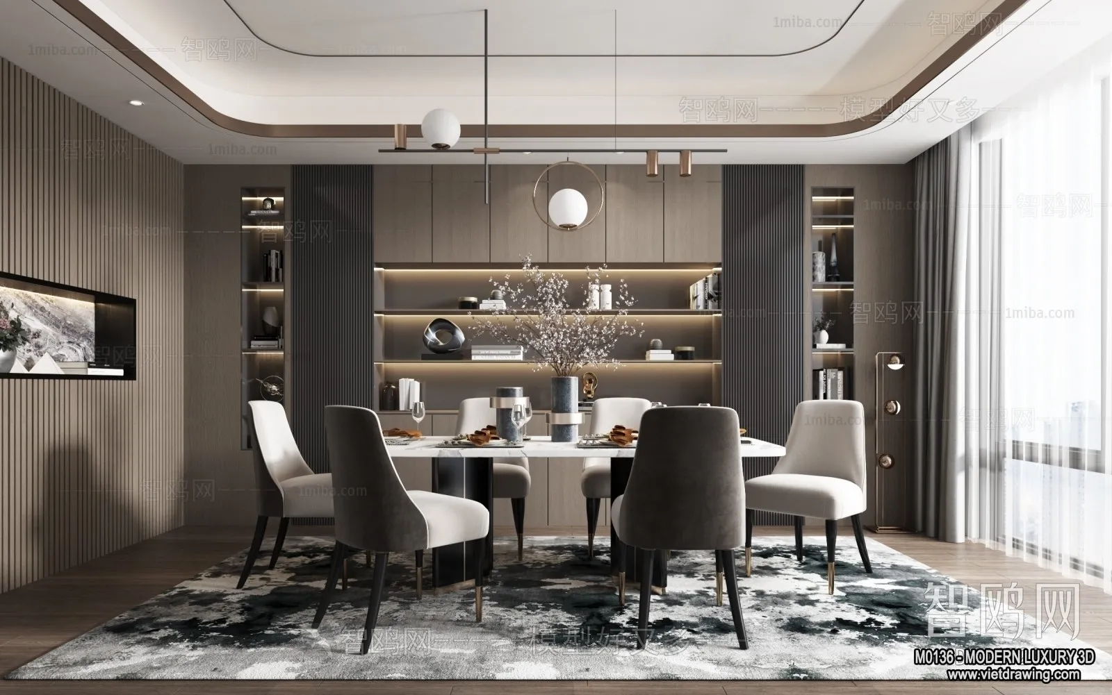 Dining Room - 3D Interior Scene - Luxury Style - 014