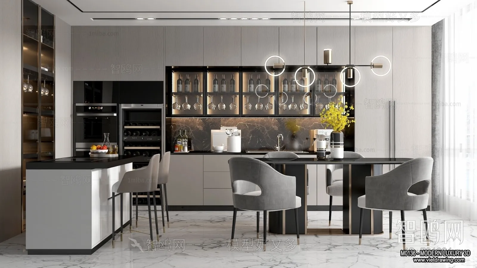Dining Room - 3D Interior Scene - Luxury Style - 016