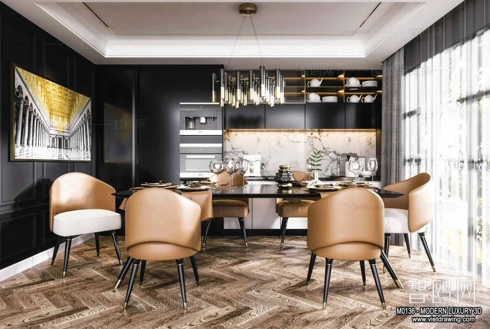 Dining Room - 3D Interior Scene - Luxury Style - 018