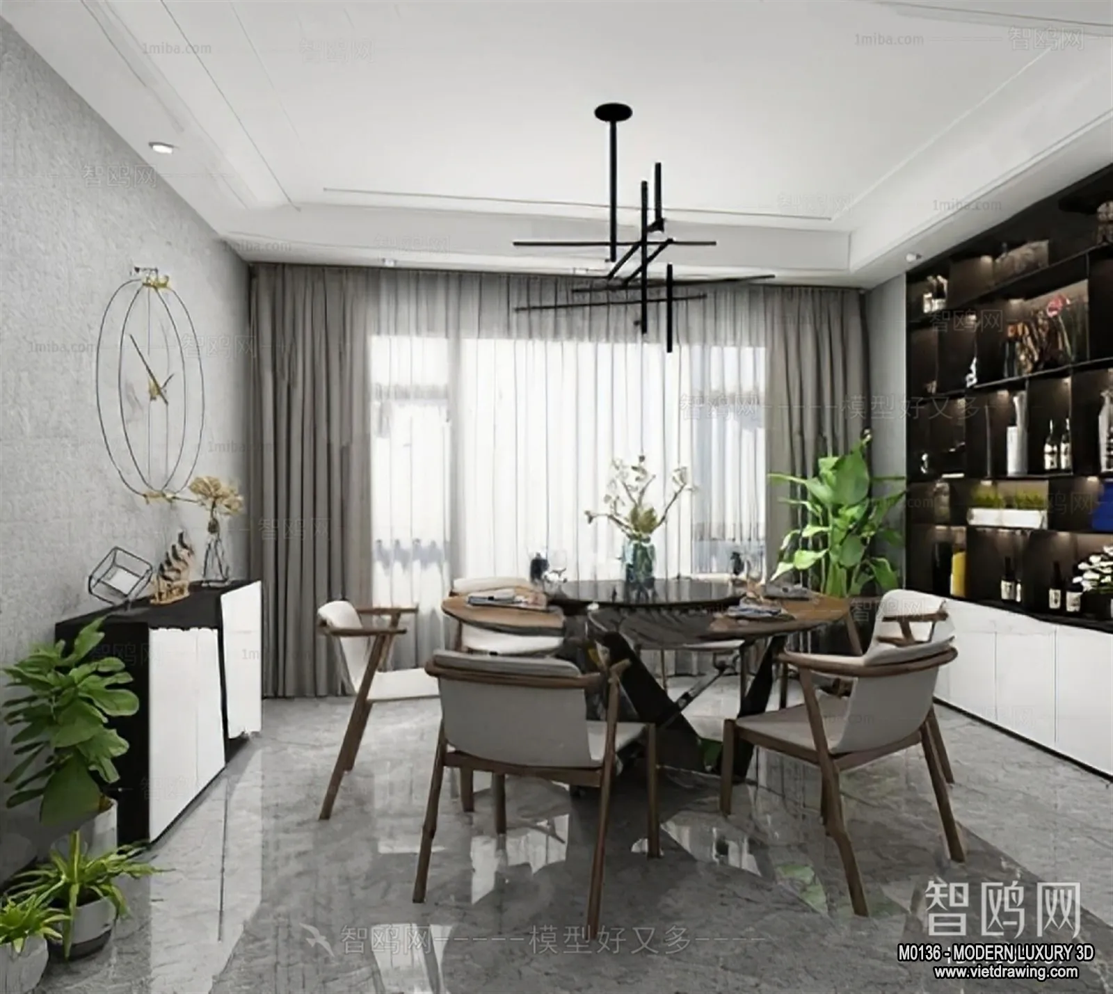Dining Room - 3D Interior Scene - Luxury Style - 019