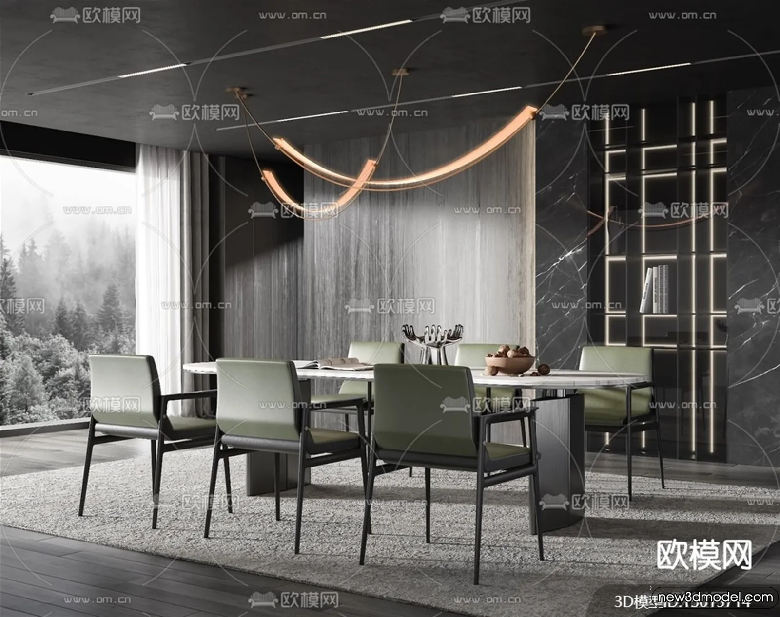 Dining Room - 3D Models - 3D Interior Scenes - 002
