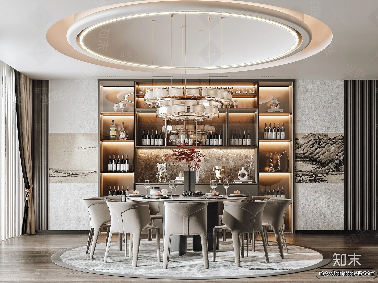 Dining Room - 3D Models - 3D Interior Scenes - 027