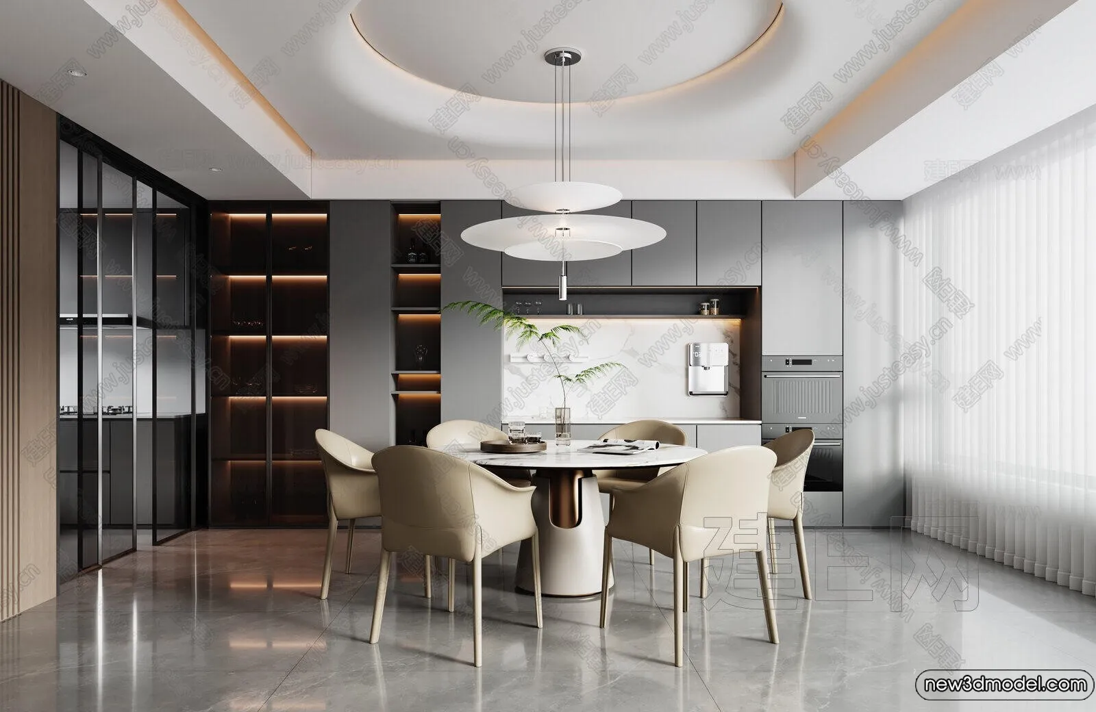Dining Room - 3D Models - 3D Interior Scenes - 028