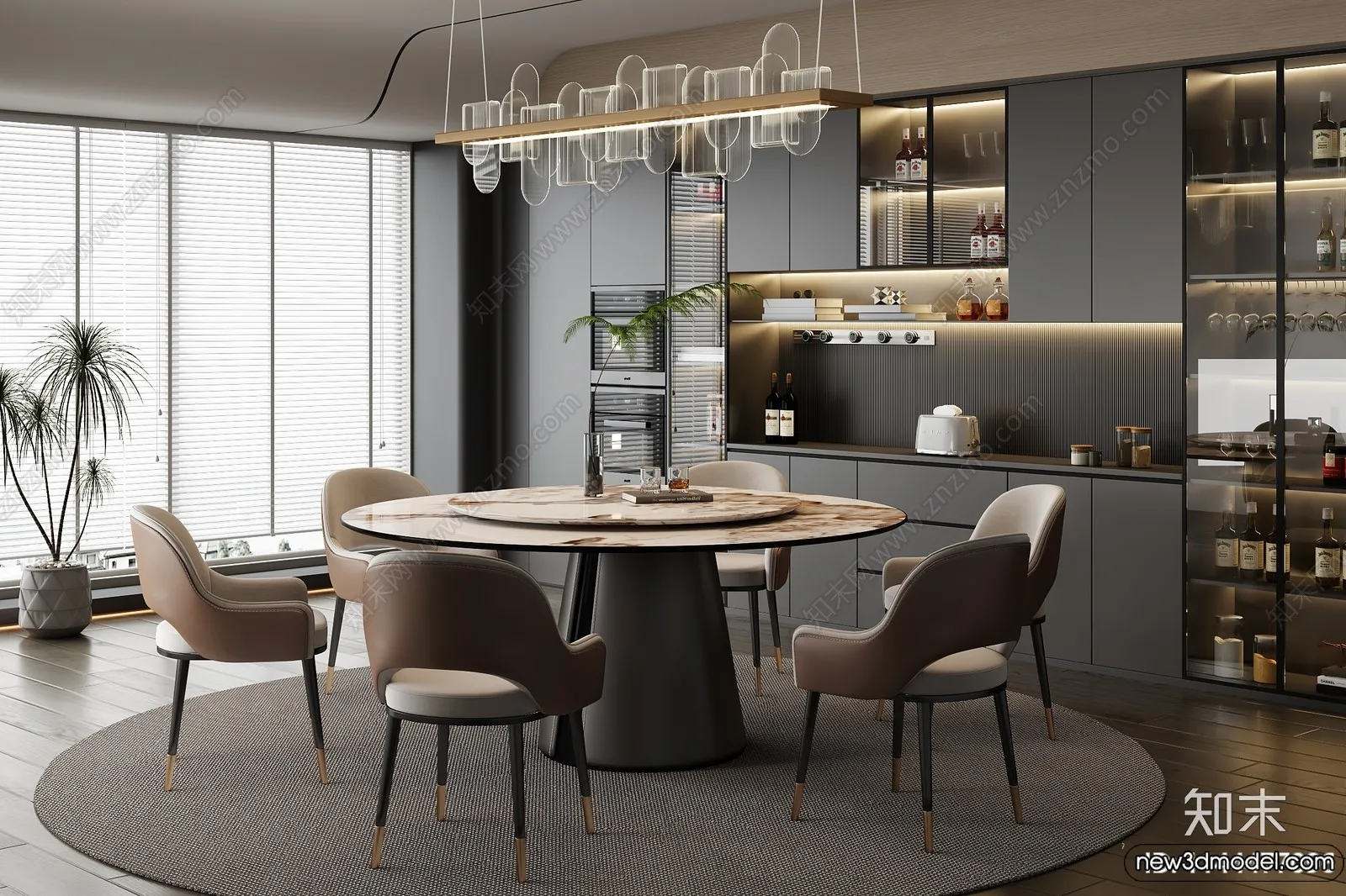 Dining Room - 3D Models - 3D Interior Scenes - 042