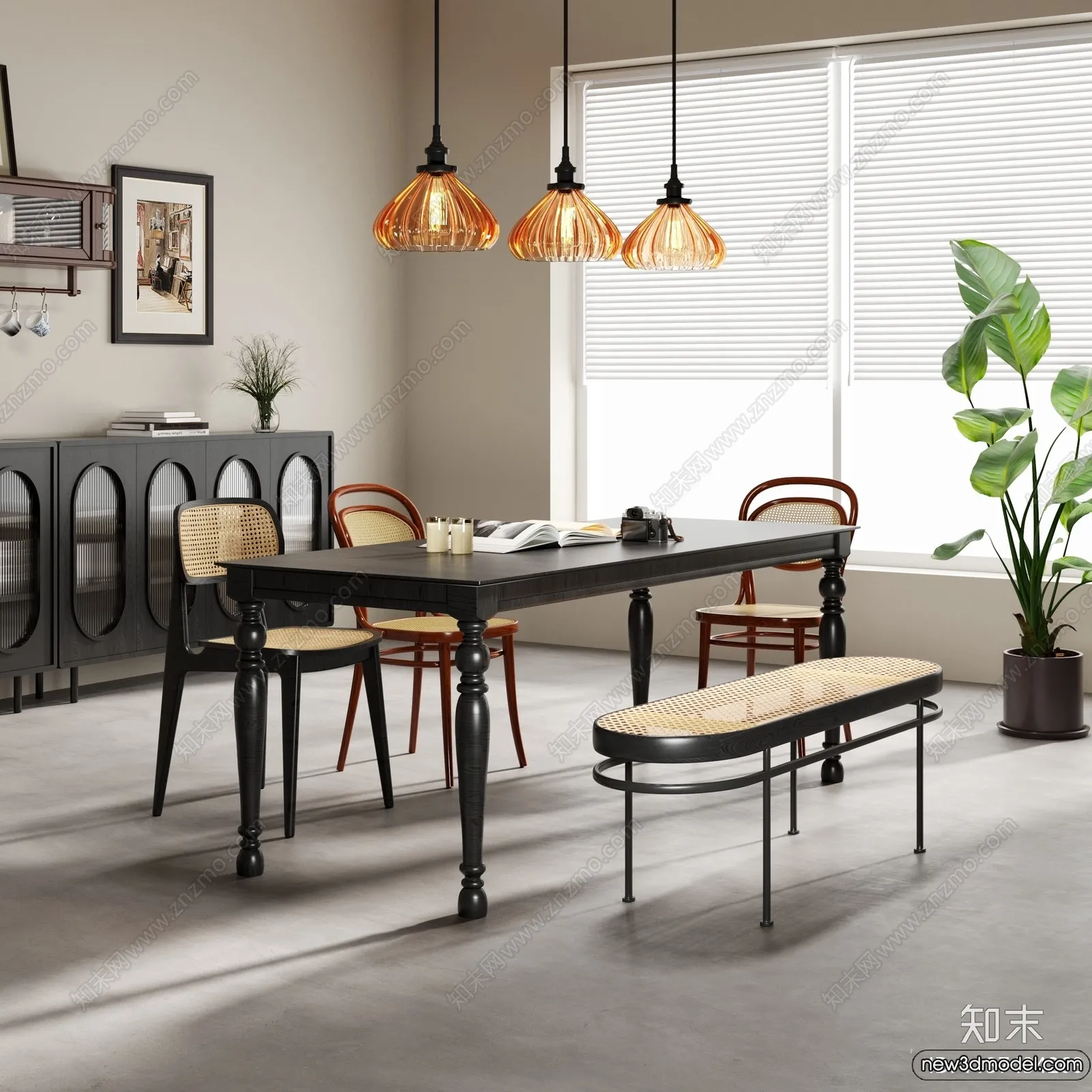 Dining Room - 3D Models - 3D Interior Scenes - 099