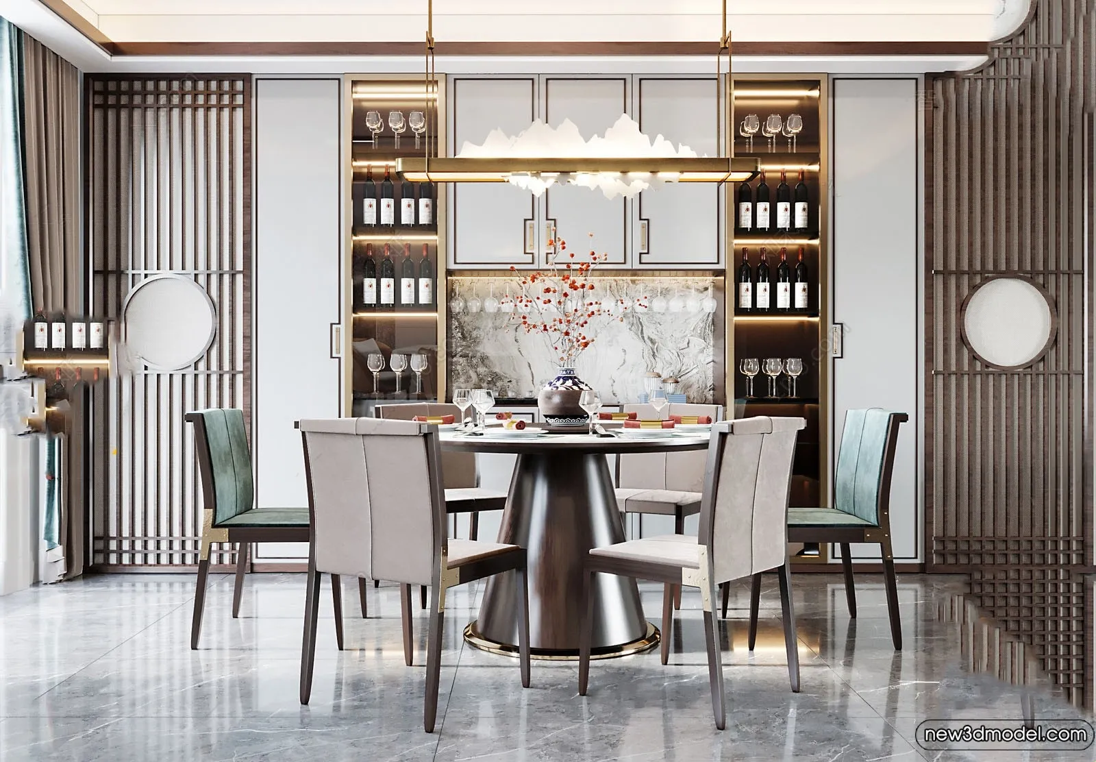 Dining Room - 3D Models - 3D Interior Scenes - 207
