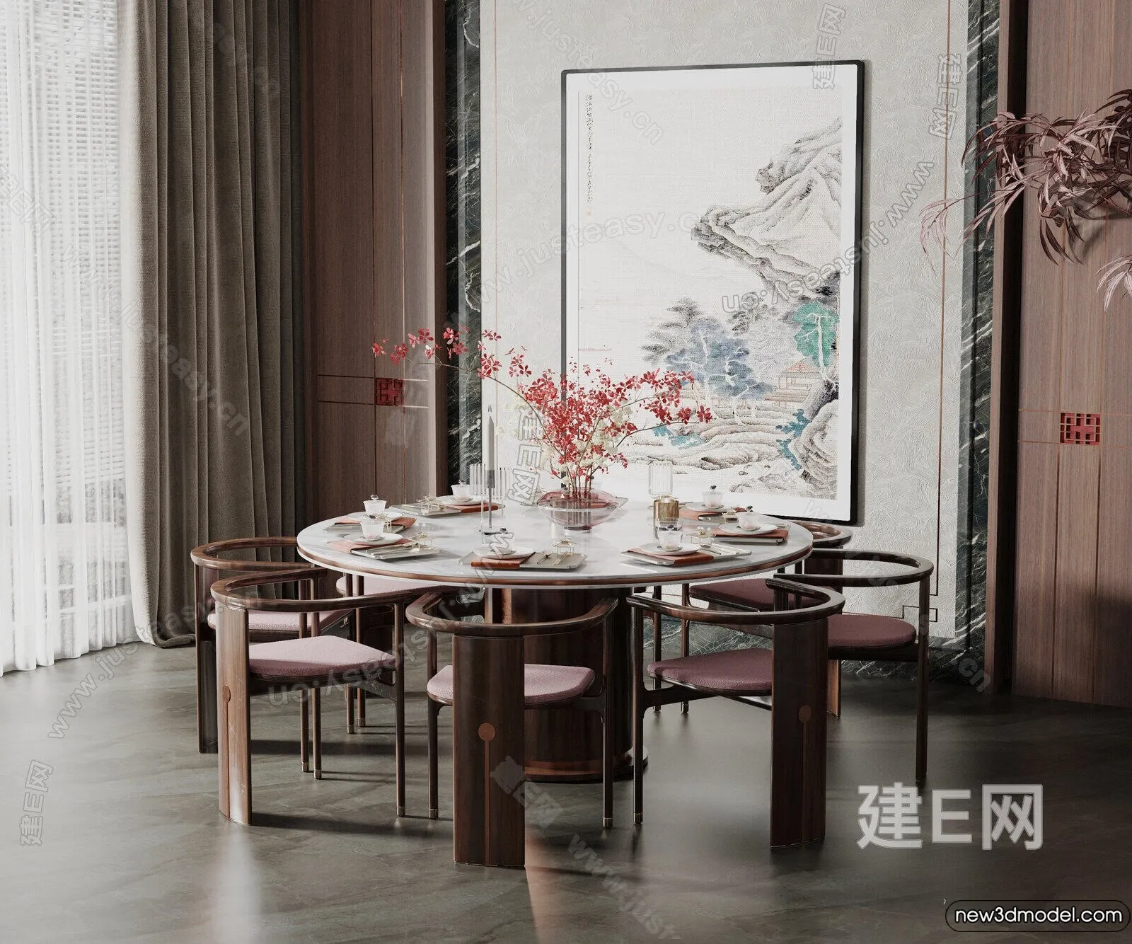 Dining Room - 3D Models - 3D Interior Scenes - 308