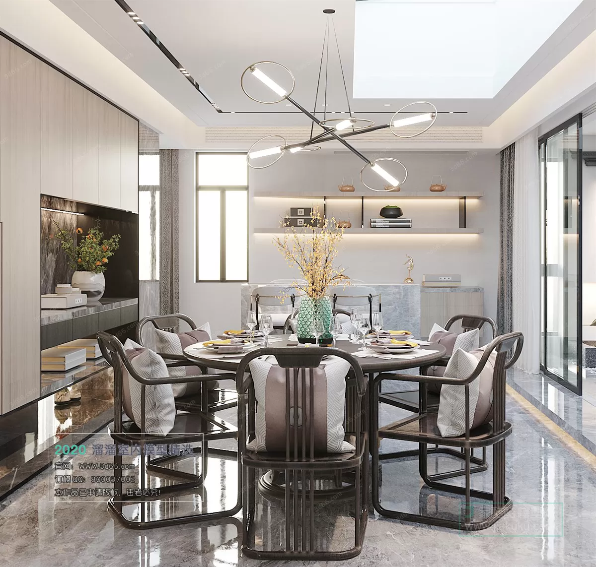 DINING ROOM - CHINESE STYLE - 3D MODELS