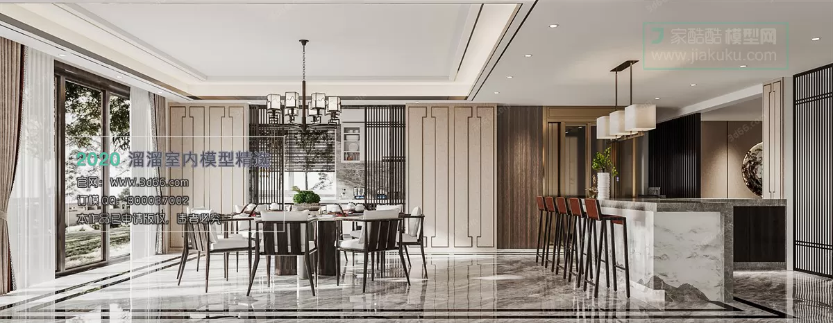 DINING ROOM - CHINESE STYLE - 3D MODELS