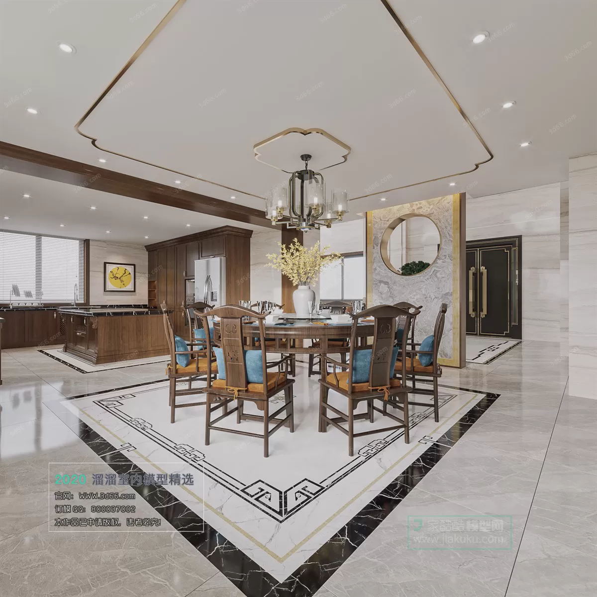 DINING ROOM - CHINESE STYLE - 3D MODELS