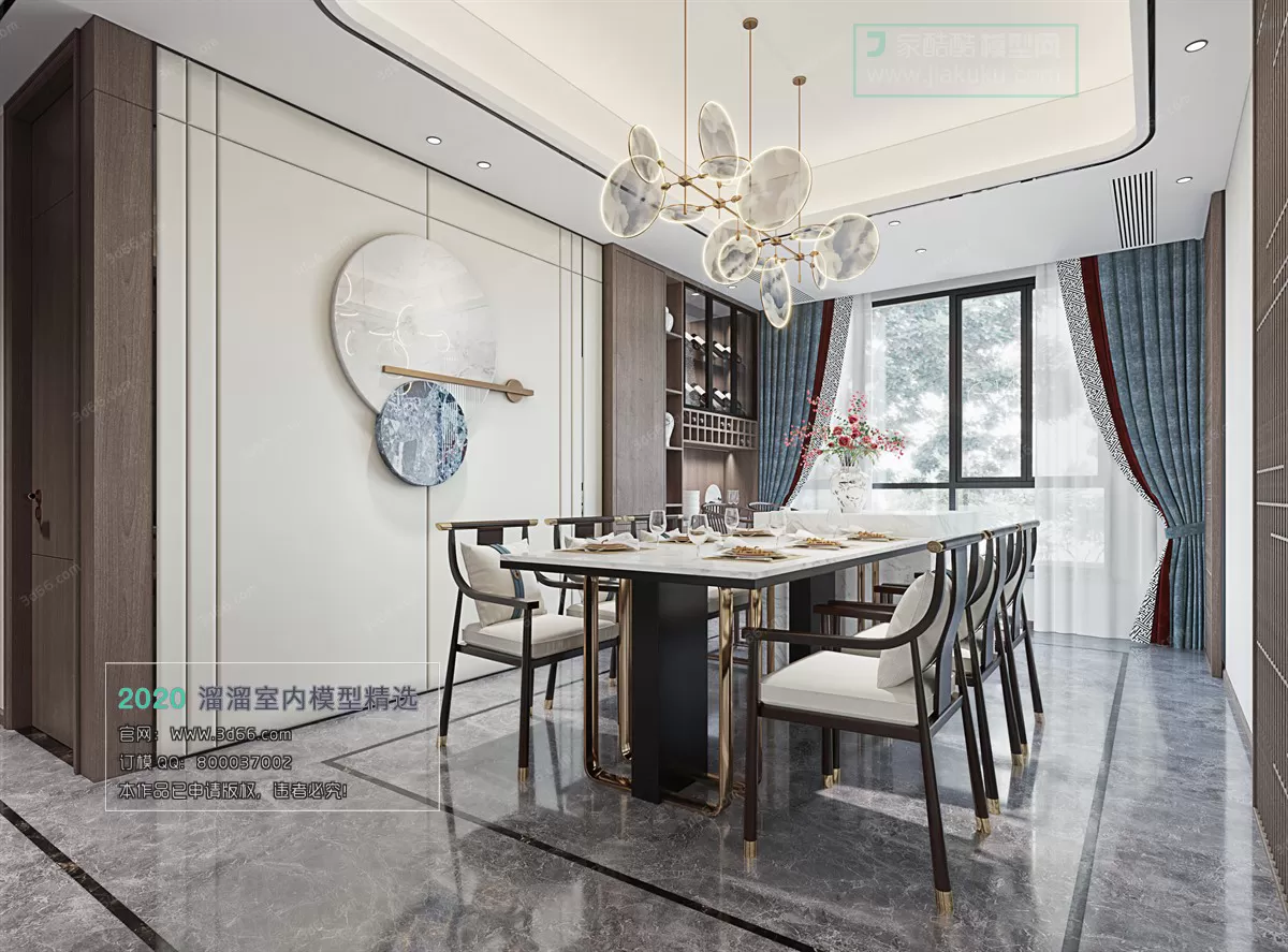 DINING ROOM - CHINESE STYLE - 3D MODELS