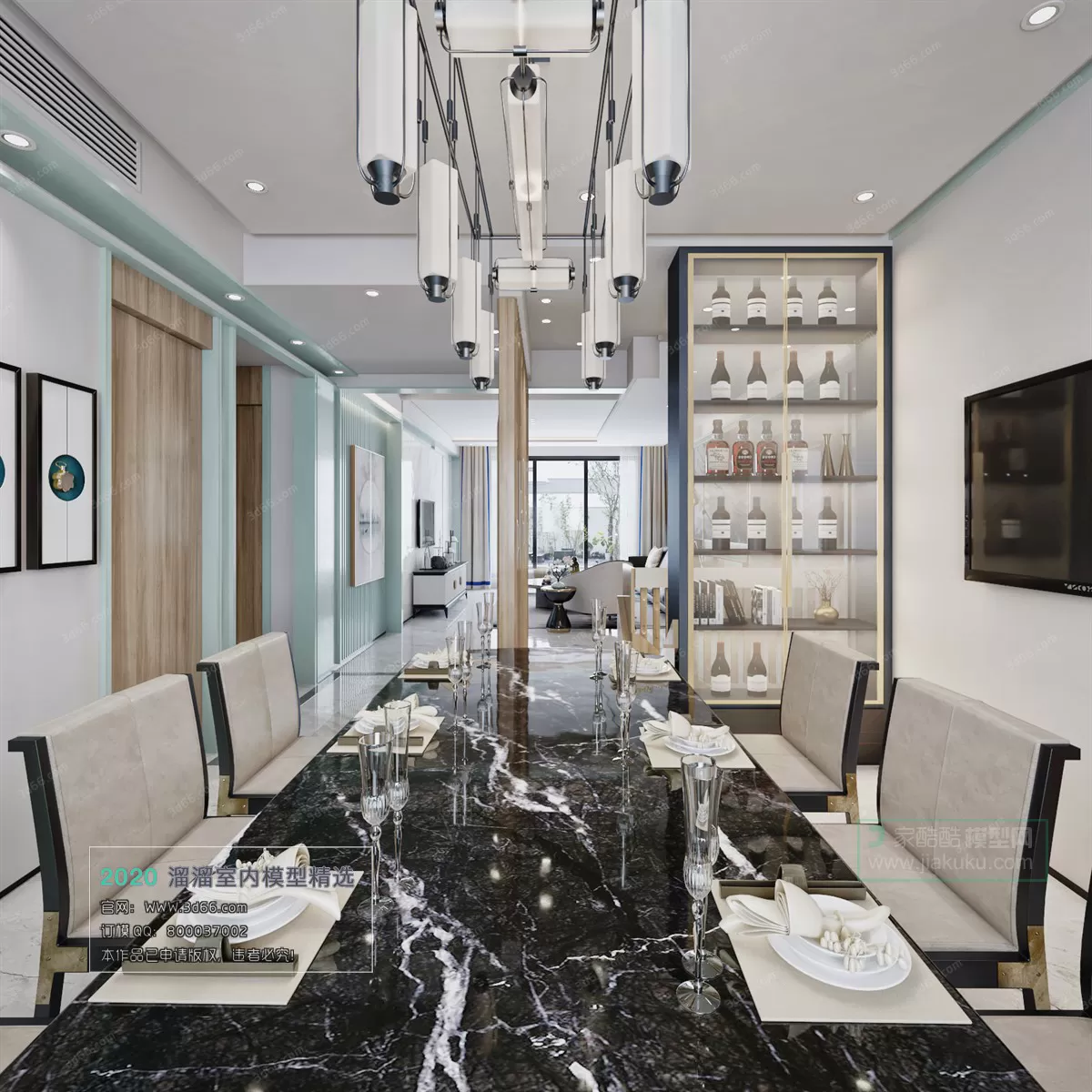 DINING ROOM - CHINESE STYLE - 3D MODELS