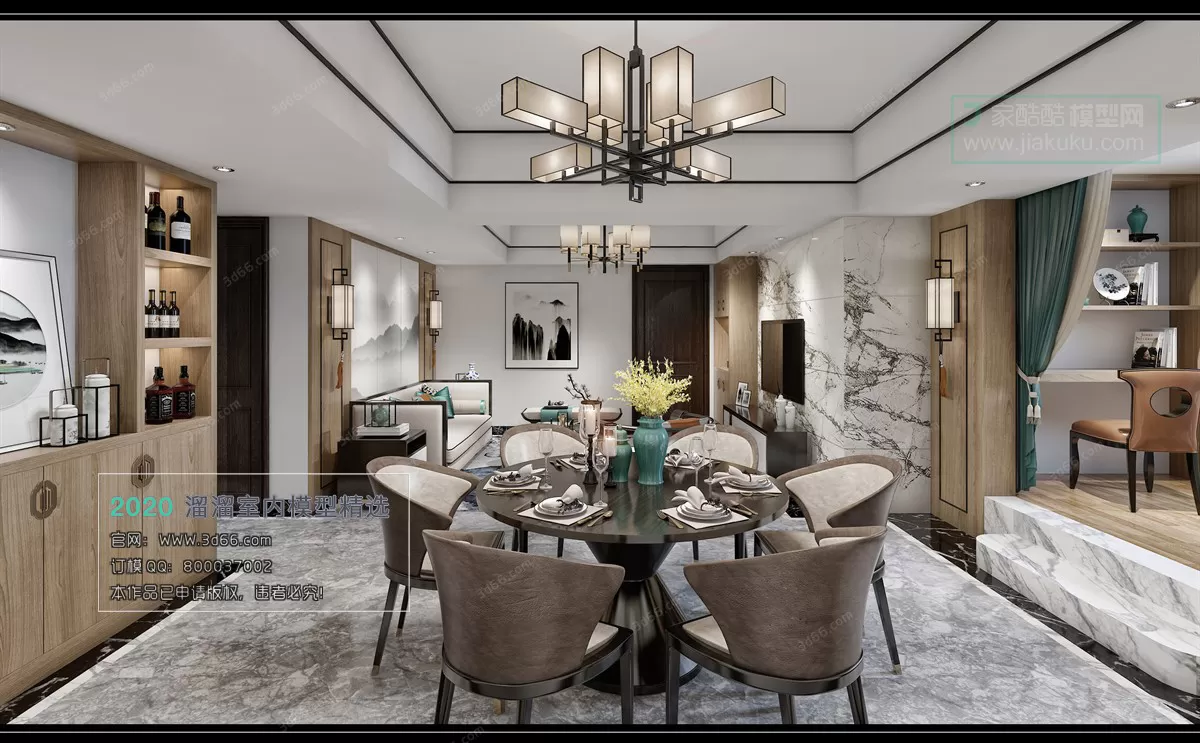 DINING ROOM - CHINESE STYLE - 3D MODELS