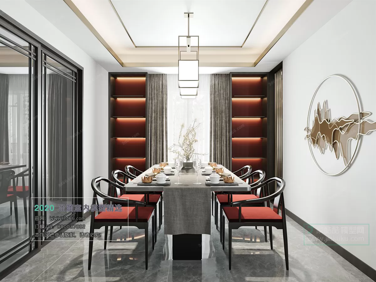 DINING ROOM - CHINESE STYLE - 3D MODELS