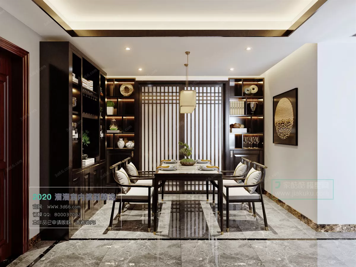 DINING ROOM - CHINESE STYLE - 3D MODELS