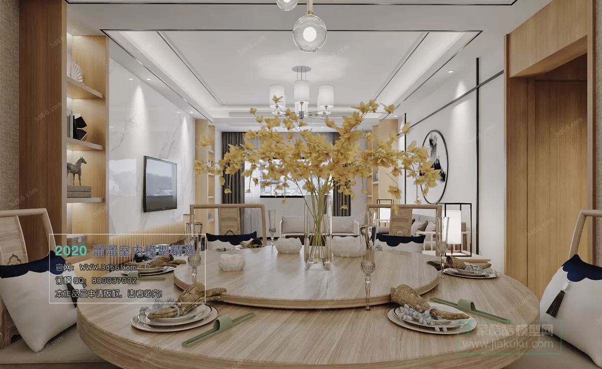 DINING ROOM - CHINESE STYLE - 3D MODELS