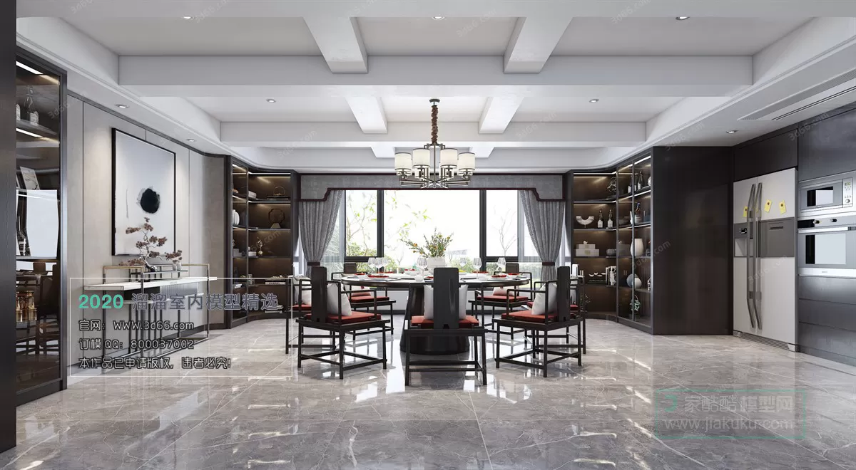 DINING ROOM - CHINESE STYLE - 3D MODELS