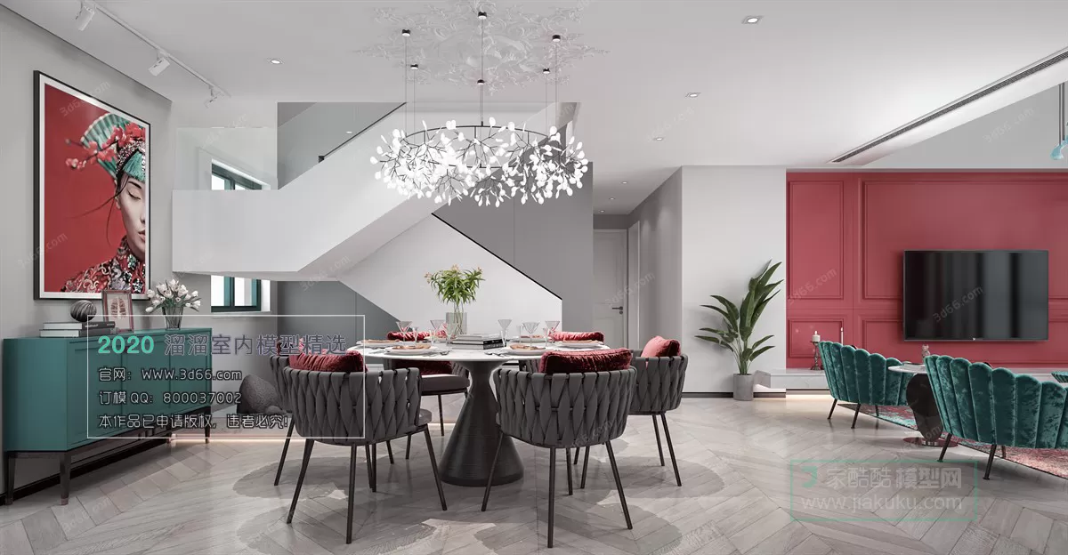 DINING ROOM - EUROPEAN STYLE - 3D MODELS