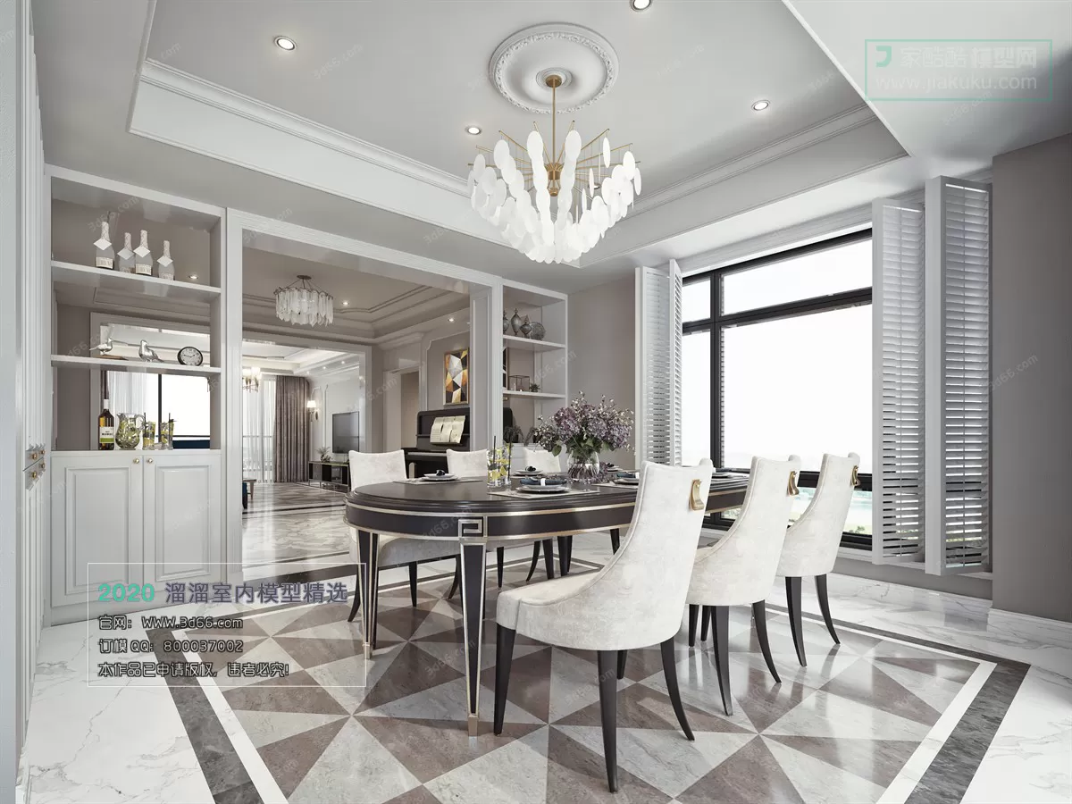 DINING ROOM - EUROPEAN STYLE - 3D MODELS